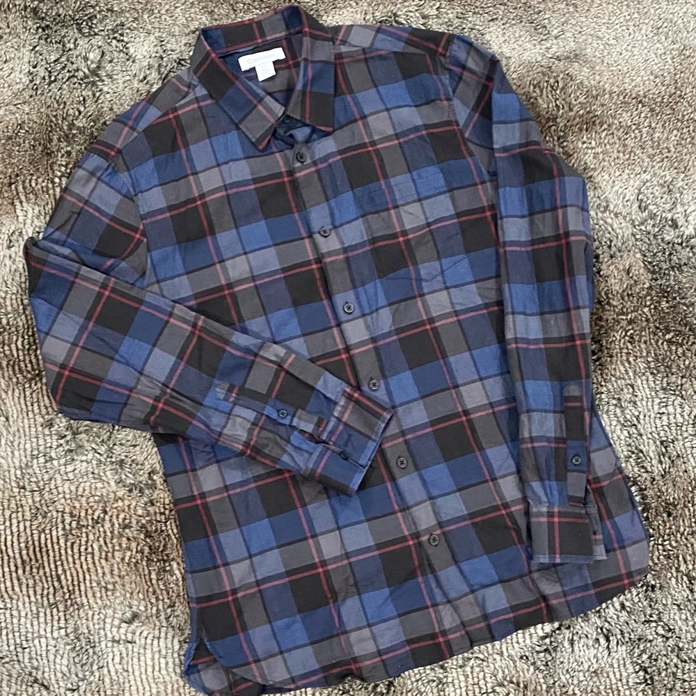 Men’s plaid casual CK button up